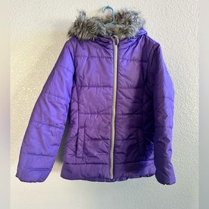 R1881 S. Rothsfield Girls Purple Puffer Jacket-Size 14